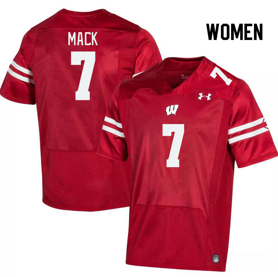 Women #7 Michael Mack Wisconsin Badgers College Football Jerseys Stitched Sale-Red